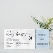 Boarding Pass Travel Baby Boy Babydusche Einladung (Stehend Vorderseite)