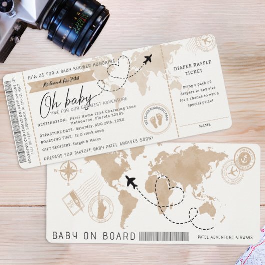 Boarding Pass Travel Baby Dusche einladen Einladung