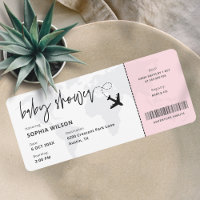 Boarding Pass Travel Baby Girl Babydusche