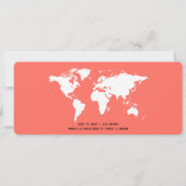 Boarding Pass Travel Themed Coral Brautparty Einladung (Rückseite)