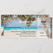Boarding Pass Tropical Beach Hochzeit Einladung (Vorne/Hinten)