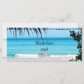Boarding Pass Tropical Beach Hochzeit Save the Dat (Rückseite)