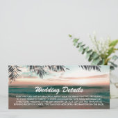 Boarding Pass Tropical Beach Hochzeiten Details Einladung (Stehend Vorderseite)