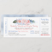 Boarding Pass | Tropischer Strand | Hochzeitsticke Einladung (Vorne/Hinten)