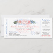 Boarding Pass | Tropischer Strand | Hochzeitsticke Einladung (Vorderseite)