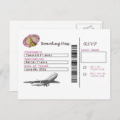 Boarding Pass UAWG Einladungspostkarte (Vorne/Hinten)