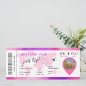 Boarding Pass Überraschen Flugticket Girls Tour Einladung (Stehend Vorderseite)