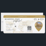 Boarding Pass Überraschen Flugticket Hochzeit Einladung<br><div class="desc">Boarding Pass Überraschungsreise,  Hochzeitsfahrkarte Einladung mit einem Ziel Weltkarte,  Hochzeitpass,  Hochzeit in Urlaubsort,  mit QR Code UAwg .</div>