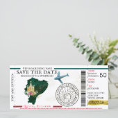 Boarding Pass | Überraschen Zielort Geburtstag (Stehend Vorderseite)