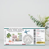 Boarding Pass | Überraschen Zielort Geburtstag (Stehend Vorderseite)