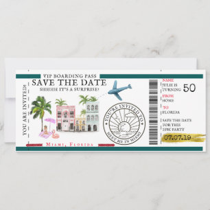 Boarding Pass Überraschen Zielort Geburtstag Einladung