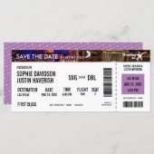 Boarding Pass Vintag Las Vegas Save the Date (Vorne/Hinten)
