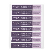 Boarding Pass Vintage Lila Rücksendeadresse (Bogen)