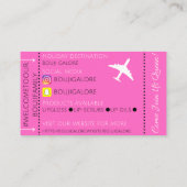 Boarding Pass Visitenkarten Visitenkarte (Rückseite)