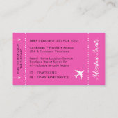 Boarding Pass Visitenkarten Visitenkarte (Rückseite)
