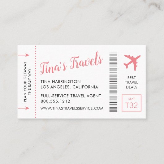 Boarding Pass Visitenkarten Visitenkarte (Vorderseite)