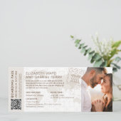 Boarding Pass Wedding & Baptisse Griechenland Einl Einladung (Stehend Vorderseite)