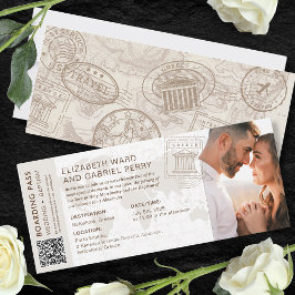 Boarding Pass Wedding & Baptisse Griechenland Einl Einladung