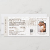 Boarding Pass Wedding & Baptisse Griechenland Neu Einladung (Vorderseite)