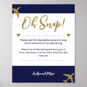 Boarding Pass Wedding Instant Camera Sign Poster (Vorne)