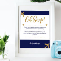 Boarding Pass Wedding Instant Camera Sign