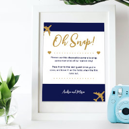 Boarding Pass Wedding Instant Camera Sign Poster