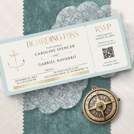 Boarding Pass Wedding Invitation Einladung