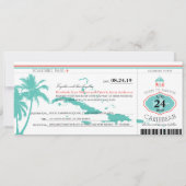 Boarding Pass Wedding Karibik Einladung (Vorderseite)