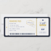 Boarding Pass Wedding RSVP Einladung (Vorderseite)