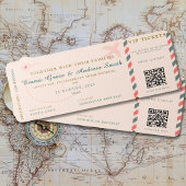 Boarding Pass Wedding RSVP Qr Code Airline Ticket Einladung