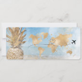 Boarding Pass World Map Island Beach UAWG QR-Code Einladung (Rückseite)