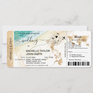 Boarding Pass World Map Philippines Beach UAWG Einladung