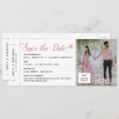 Boarding Pass Zielort Foto Save the Date (Vorne/Hinten)