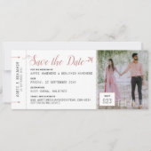 Boarding Pass Zielort Foto Save the Date (Vorderseite)