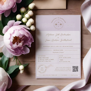 Boarding Passport Ticket Hochzeit in Urlaubsort Einladung