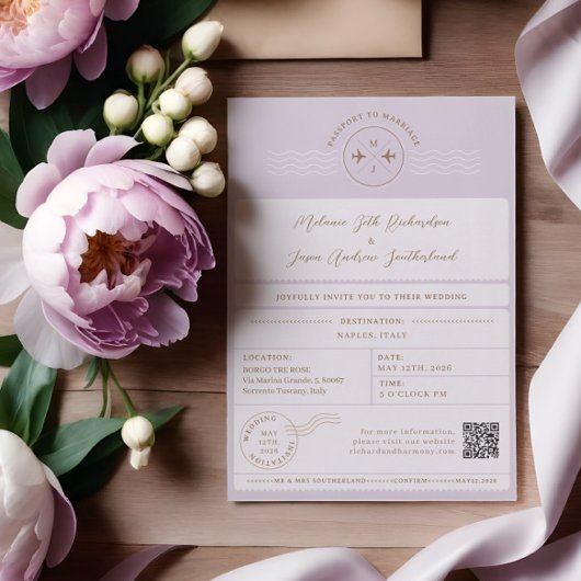 Boarding Passport Ticket Hochzeit in Urlaubsort Einladung