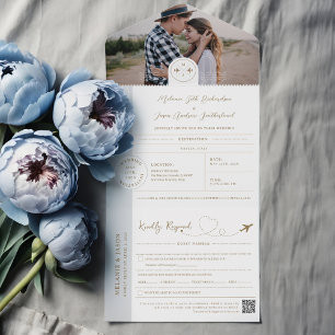 Boarding-Passport-Ticket Reiseziel Thema All In One Einladung