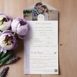 Boarding-Passport-Ticket Reiseziel Thema All In One Einladung