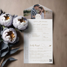 Boarding-Passport-Ticket Reiseziel Thema All In One Einladung