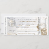 Boarding Plane Ticket Floral Destination Wedding Einladung (Vorderseite)