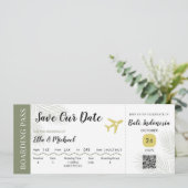 BOARDING SAVE THE DATE - HOCHZEIT IN URLAUBSORT (Stehend Vorderseite)