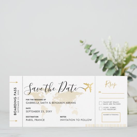 Boarding Save the Date mit angeschlossenem UAWG (Stehend Vorderseite)