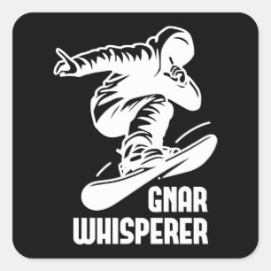 Boarding, Snowboard, Schnee, Snowboarder, Gnar, Sh Quadratischer Aufkleber