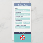Boarding-Ticket für den Geburtstag Einladung (Rückseite)