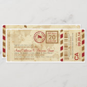 Boarding-Ticket Hochzeitseinladung Einladung (Vorne/Hinten)