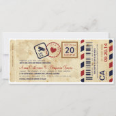 Boarding-Ticket Hochzeitseinladung Einladung (Vorderseite)