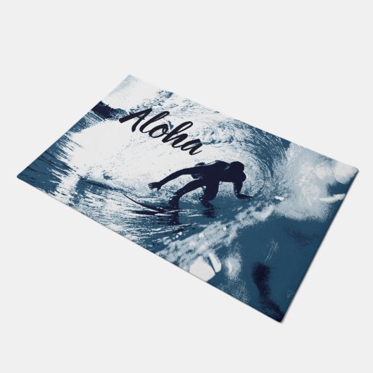 Boarding Trybe Rohr, hawaiischer Surfer Aloha Fußmatte (Schrägansicht)