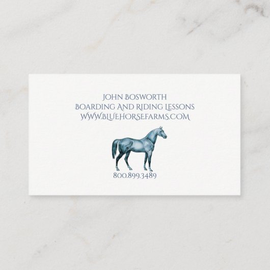 Boarding und Reitunterricht Visitenkarte (Rückseite)