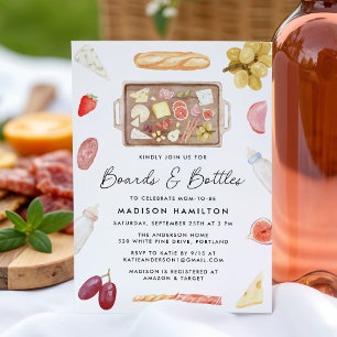 Boards and Bottles Charcuterie Baby Shower Einladung
