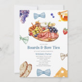Boards & Bow Krawatte Charcuterie Blue Boy Babydus Einladung (Vorderseite)